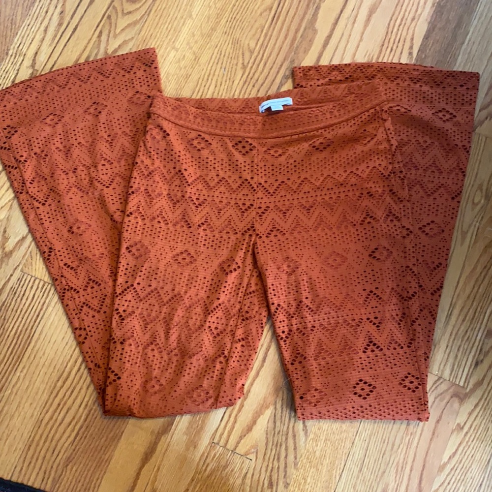 American Eagle orange Crochet Pants